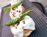 A picture of step 5 of Stuffed vada pav with cheesy dip.