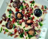 Foto del paso 9 de la receta: Crema de patata al romero con shiitake y jamón