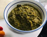 A picture of step 6 of Chigwada (Cassava leaves in groundnut flour).