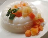 Foto langkah ke 6 dari resep Puding Susu Siram Coktail Buah.