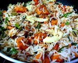 A picture of step 5 of Chicken 65 Fried Rice.