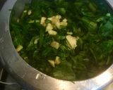 A picture of step 2 of Sarson Ka Saag with Makki Ki Roti.