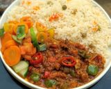 A picture of step 15 of Burabiscon shinkafa (rice couscous).