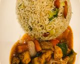 A picture of step 7 of Fried rice and shashlik.