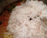 A picture of step 4 of Veg turmeric pulao.