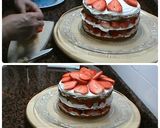 Foto del paso 5 de la receta Tarta de nata y fresas estilo Naked cake