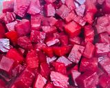 A picture of step 1 of Mediterranean beet salad with dash of roasted walnuts.