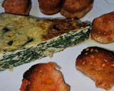 Foto del paso 6 de la receta: Tortilla de espinacas, ajos tiernos y bacalao