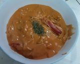 A picture of step 9 of Tomato Sausage Soup.