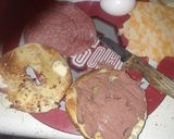 A picture of step 2 of Salami, Egg, and Braunschweiger, Cheese Everything Bagel.