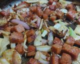 Foto del paso 1 de la receta: Arrocito vegano con panceta y arvejas frescas