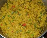 A picture of step 4 of Fried rice with peppered chicken n coleslaw.