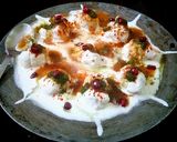 A picture of step 6 of Dahi bhalla.