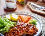 Foto langkah ke 8 dari resep #18.Steak TEMPE_Vegetarian Steak with Blackpaper sauce👩‍🍳.