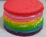 Foto langkah ke 7 dari resep Rainbow Cake kukus Ny. Liem, Lembuttt.