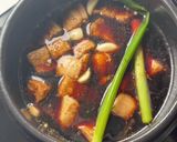 A picture of step 2 of Chinese Braised Pork Belly (very hands off).