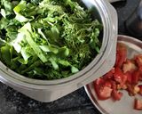 A picture of step 2 of Chana dal with palak.