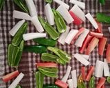 A picture of step 1 of Chilli Carrot Radish Pickle.