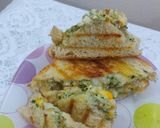 A picture of step 6 of Paneer veg cheese corn grilled sandwiches/ healthy breakfast.