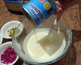 A picture of step 1 of Thandai Chocolate Pista fudge.