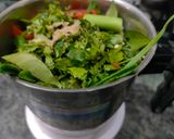 A picture of step 2 of Green garlic coriander chutney.