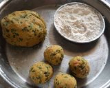 A picture of step 5 of Mixed flour n mix leafy green vegetables thepla.