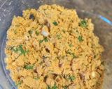 A picture of step 2 of Sattu Paratha with Tomato chutney.