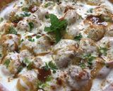 A picture of step 4 of Besan kay mini dahi balay.