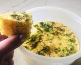 A picture of step 3 of Instant Dhokla ready in four minutes.