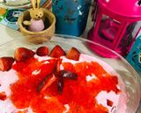 A picture of step 7 of Jhat pat Strawberry cheese cream dessert Ramdan special.