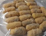 A picture of step 4 of Blood Sausage and Caramelized Onion Croquettes.