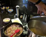 A picture of step 4 of Spaghetti pasta Carbonara.