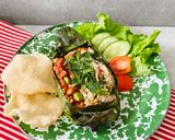 Foto langkah ke 5 dari resep Nasi Bakar Ikan Teri Orek Tempe.