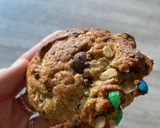 A picture of step 7 of M&Ms chocolate cookies.