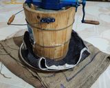 A picture of step 7 of Kesar Pista ice cream made in ice cream pot.