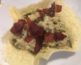 A picture of step 7 of Asparagus and Speck Risotto in a Parmesan Crust.