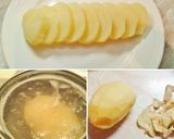 A picture of step 1 of Potato, Ham, Cheese, and Egg Skewers.