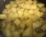 Une image de l'étape 10 de Salade marinée de pommes de terre au porc, oignons nouveaux et tomates orange.