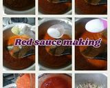 A picture of step 2 of Red sauce meat 🍖 balls in bread 🍞 basket 🏀.