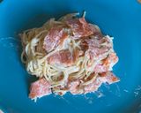 A picture of step 4 of Smoked Salmon Spaghetti.