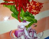 A picture of step 2 of Tumeric noodles stir fry.