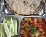 A picture of step 3 of Lauki ki sabzi with bajra roti.