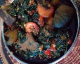A picture of step 5 of Edikang ikong soup.