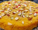 A picture of step 6 of Suji Mango Cake.