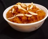 A picture of step 5 of Moong dal halwa.