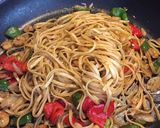 Foto langkah ke 4 dari resep Shrimp Fajita linguine.