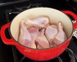 A picture of step 1 of Simmered Chicken and Daikon Radish.