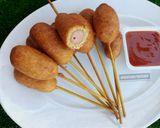 A picture of step 7 of Mini corndogs(spiced).