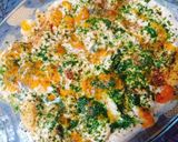 A picture of step 6 of Dahi Baray ki chat with papri topping😋.