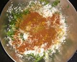 A picture of step 1 of Spring onion methi cutlet.